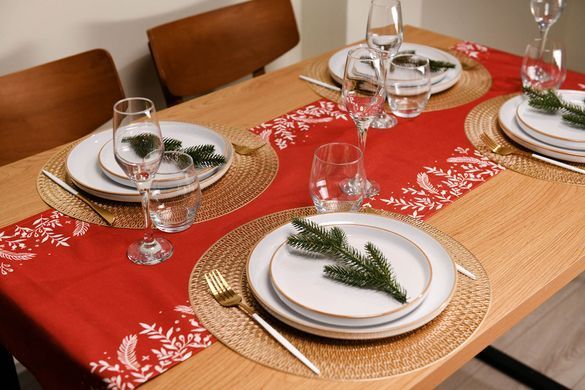 ARDESTO Ранер Happy Holidays, 40х140см, 90% поліестер, 10% бавовна, червоний