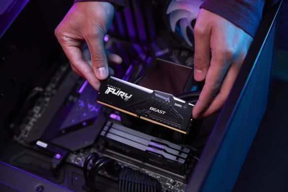 Kingston Память ПК Kingston DDR5 64GB KIT (32GBx2) 6400 FURY Beast RGB XMP KF564C32BBAK2-64 фото