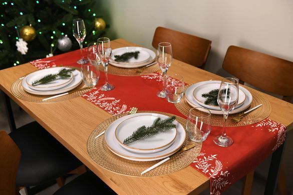ARDESTO Ранер Happy Holidays, 40х140см, 90% поліестер, 10% бавовна, червоний