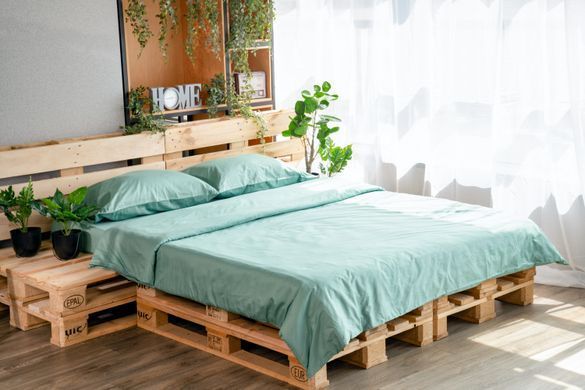 ARDESTO Простынь на резинке Mix&Match, 180x200+30см, 100% хлопок, сатин, шалфей