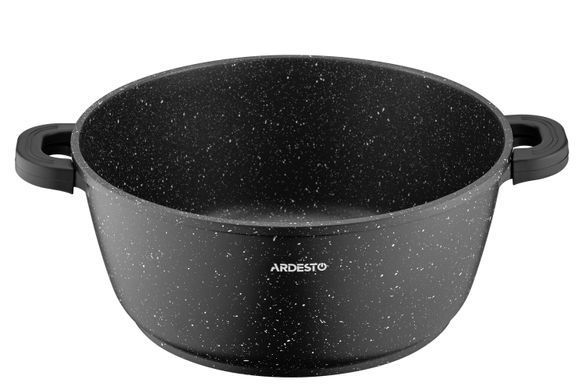 ARDESTO Каструля Gemini Anzio, скляна кришка, 28 см, чорний мармур, алюміній AR2426GE фото