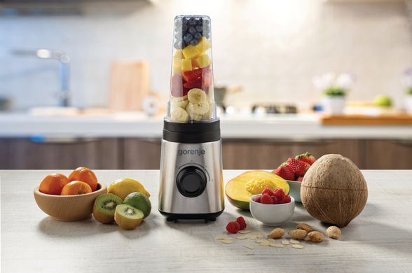 Gorenje Блендер для смузі 320Вт, чаша-600мл, нерж-чорний BSM600E фото