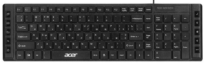 Acer Клавіатура OKW010, 115key, USB-A, EN/UKR/RU, чорний ZL.KBDEE.012 фото