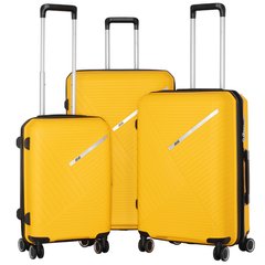 Набор пластиковых чемоданов 2E, SIGMA EXP, (L+M+S), 4 колеса, желтый 2E-SPPS-SET3-YL фото