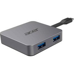 Acer Хаб USB-С > 2xUSB-A3.2/USB-C/ HDMI, 0.15м, серый HP.DSCAB.014 фото