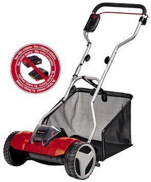 Einhell Газонокосилка аккум ручная GE-HM 18/38 Li - Solo, 18В, PXC, 38 см, 45 л, 14-38 мм 3414200 фото