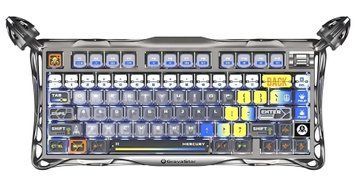 GravaStar Клавіатура механічна Mercury K1 Pro 80keys, GravaStar x Kailh Speedy Mint, BT/WL/USB, RGB, Interstellar Silver GSK1PRO_S_CGRY фото