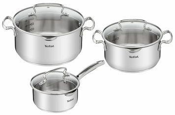 Tefal Набір посуду DUETTO+, 6предметів, нержавіюча сталь, скло G719S655 фото