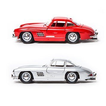 Автомодель - MERCEDES-BENZ 300 SL (1954) (ассорти красный, серебристый, 1:24) 18-22023 фото