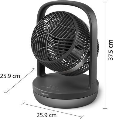 Philips Вентилятор Philips настільний Series 3000, 22см, 27Вт, таймер, поворот 180, чорний