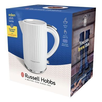 Russell Hobbs Электрочайник Eden, 1.7л, нержавеющая сталь, пластик, белый 27360-70 фото