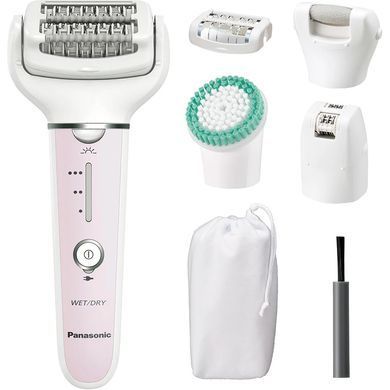 Panasonic Эпилятор пинцетный, аккумуляторный, пинцет.-60, влаж.+сух., чехол, насадок-5, розовый-белый ES-EY80-P520 фото