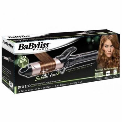 BaByliss Плойка, 300Вт, темп.режимів-10, D -32mm, 110-180С, метал, чорний C332E фото
