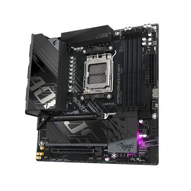 Gigabyte Материнська плата X870M A ELITE WF7 sAM5 X870 4xDDR5 M.2 Wi-Fi BT HDMI DP mATX X870M_A_ELITE_WF7 фото