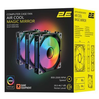 2E Gaming Комплект вентиляторов 2E GAMING Air Cool ACF120MB-ARGB, 3x120мм, 2000rpm, 4pin PWM +5VARGB, 20.5dBa, белый 2E-ACF120MW-ARGB фото