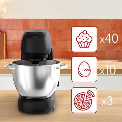 Tefal Tefal kitchen machine Bake Partner + 1100W, cup-iron, case-plastic, nozzles-9, black QB5458F0 фото