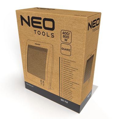 Neo Tools Обігрівач інфрачервоний, 800Вт, кварцовий нагрів. елемент, білий 90-112 фото