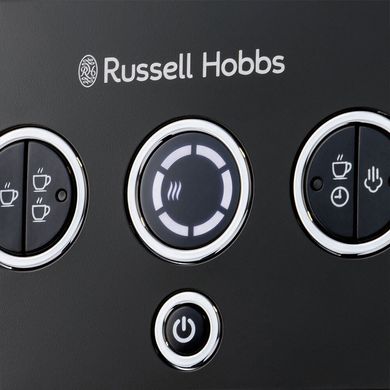 Кавоварка Russell Hobbs рожкова Distinctions, 1,1л, мелена + чалди, чорно-сріблястий 26450-56 фото
