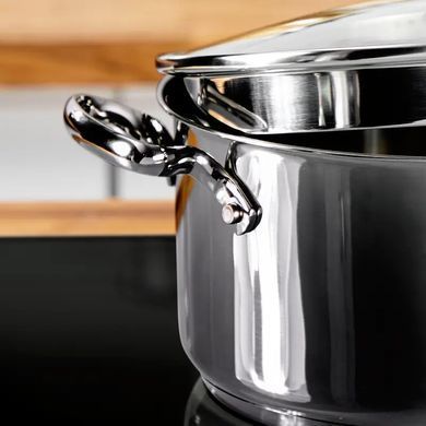 Tefal Набор посуды DUETTO+, 6 предметов, нержавеющая сталь, стекло G719S655 фото