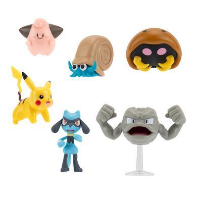 Набір ігрових фігурок POKEMON W7 - ПІКАЧУ, КЛЕФФА, РІОЛУ, ГЕОДУД, ОМАНАЙТ, КАБУТО PKW3613 фото