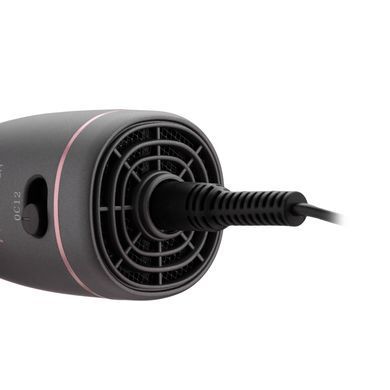 ARDESTO Фен-щітка Brush Pink Touch, 1200Вт, 2 темп. режими, LED-дісплей, функція іонізації , 4 насадки, сірий+ рожевий HD-CR300PT фото