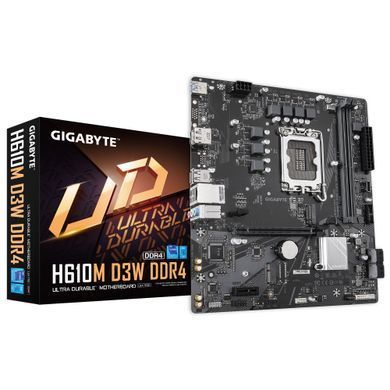 Gigabyte Материнська плата H610M D3W DDR4 s1700 H610 2xDDR4 HDMI DP mATX H610M_D3W_DDR4 фото