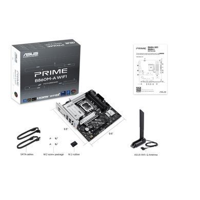 ASUS Материнcька плата PRIME B860M-A WIFI s1851 B860 4xDDR5 M.2 DP HDMI Wi-Fi BT mATX 90MB1JY0-M0EAY0 фото