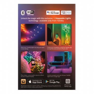 Twinkly Гірлянда Smart LED Twinkly Strings Star RGB 200 IP20 12м USB-C кабель зелений без БЖ TWKS200RGB-G фото
