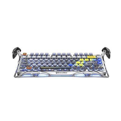GravaStar Клавіатура механічна Mercury K1 Pro 80keys, GravaStar x Kailh Speedy Mint, BT/WL/USB, RGB, Interstellar Silver GSK1PRO_S_CGRY фото