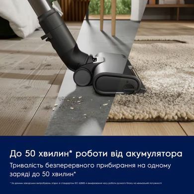 Electrolux Пылесос беспроводный, конт пыль -0.5л, автон. раб. до 50мин, вес-2.49кг, НЕРА12, 2 насадки, зеленый EP61CB21OG фото