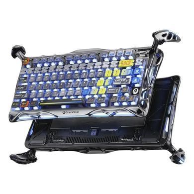 GravaStar Клавіатура механічна Mercury K1 Pro 80keys, GravaStar x Kailh Speedy Mint, BT/WL/USB, RGB, Interstellar Silver GSK1PRO_S_CGRY фото