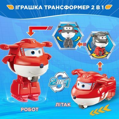 Super Wings Ігрова фігурка-трансформер Super Wings Transform-a-Bots Джетт (Jett) EU780010 фото