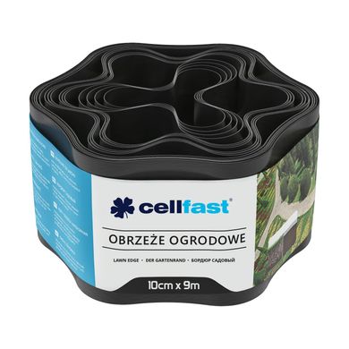 Лента газонная Cellfast, бордюрная, волнистая, 10см x 9м, черный 30-031H фото