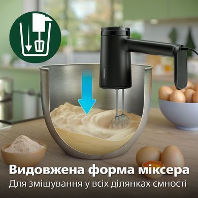 Philips Миксер ручной 5000 series 500Вт, насадки-4, турборежим, черный HR3781/00 фото
