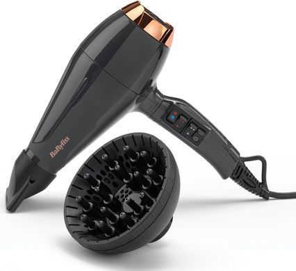 BaByliss Фен Air Pro, 2200Вт, 2 режими, дифузор, іоніз-я, хол. обдув, чорний 6719DE фото
