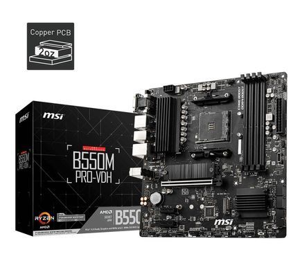 MSI Материнcька плата B550M PRO-VDH sAM4 B550 4xDDR4 M.2 HDMI DP D-Sub mATX 911-7C95-084 фото