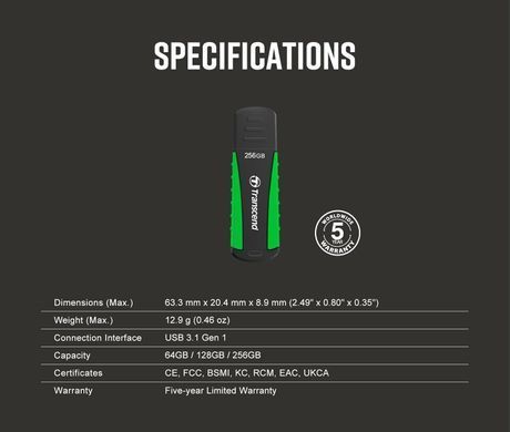 Transcend Накопитель 64GB USB 3.1 Type-A JetFlash 810 Rugged TS64GJF810 фото