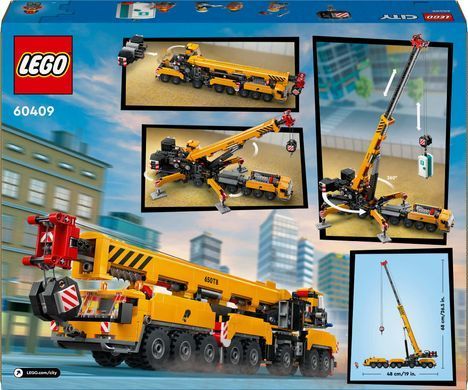 LEGO Конструктор City Жовтий передвижной строительный кран 60409 фото
