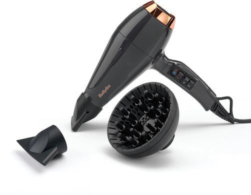 BaByliss Фен Air Pro, 2200Вт, 2 режими, дифузор, іоніз-я, хол. обдув, чорний 6719DE фото