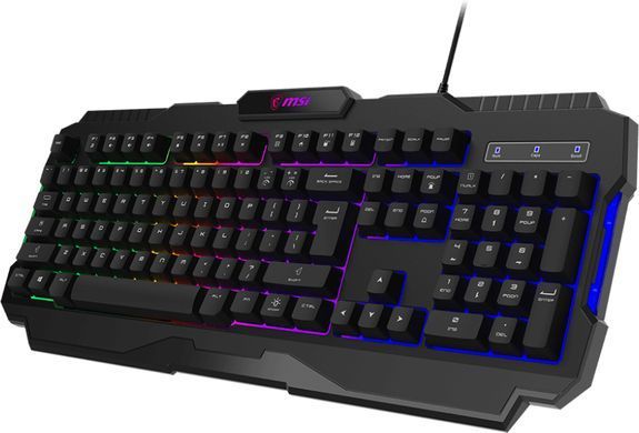 MSI Клавіатура мембранна MSI FORGE GK100 104key, USB-A, EN/UKR/RU, ColorLED, чорний S11-04UA221-HH9 фото