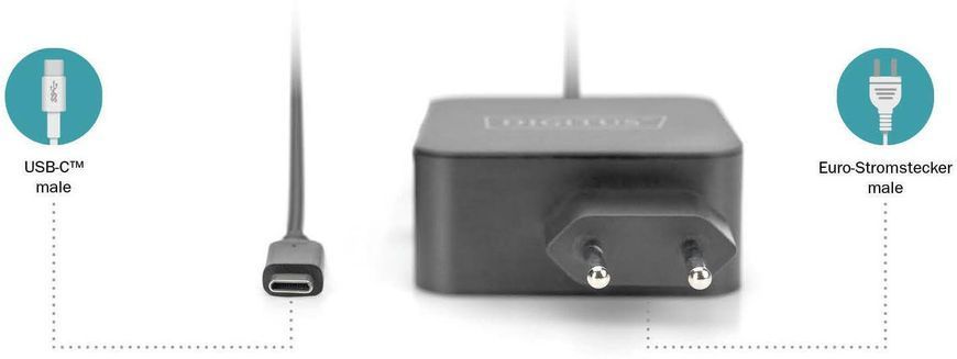 Digitus Зарядний пристрій notebook USB-C, 65W DA-10071 фото