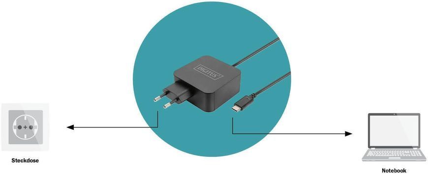 Digitus Зарядний пристрій notebook USB-C, 65W DA-10071 фото