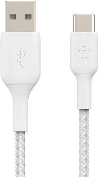 Belkin Кабель USB-A > USB-C заряджання/синхронізації 1м, 15Вт, Type-C, плетений, білий CAB002BT1MWH фото