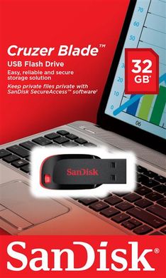Накопитель SanDisk 32GB USB 2.0 Type-A Cruzer Blade SDCZ50-032G-B35 фото