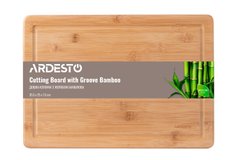 Дошка кухонна Ardesto Midori з жолобом, 35.5*25*1.5 см, бамбук - купити в інтернет-магазині Coolbaba Toys