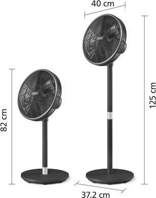 Philips Вентилятор Philips напольный Series 3000, 40см, 48Вт, управление сматфоном, регулировка высоты, черный