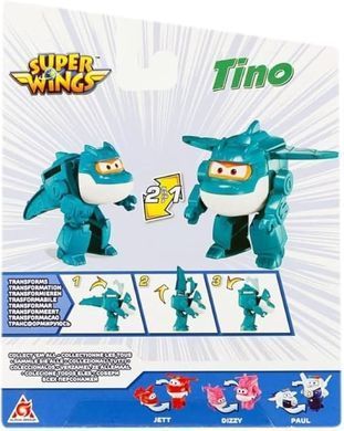 Super Wings Super Wings Transformer Toy Transforming Tino, 10cm EU780623 фото