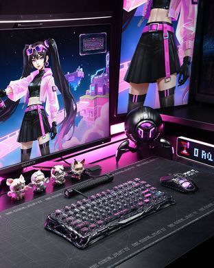 GravaStar Клавиатура механическая Mercury V75 Lite 75keys, Blackcore, USB-A, Transparent Black GSV75LITE_XTAL_BLK фото