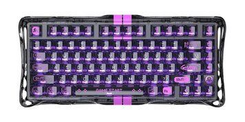 GravaStar Клавіатура механічна Mercury V75 Lite 75keys, Blackcore, USB-A, Transparent Black GSV75LITE_XTAL_BLK фото