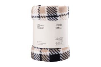 ARDESTO Плед Fleece, 130x160 см, 100% поліестер, клітинка коричнева